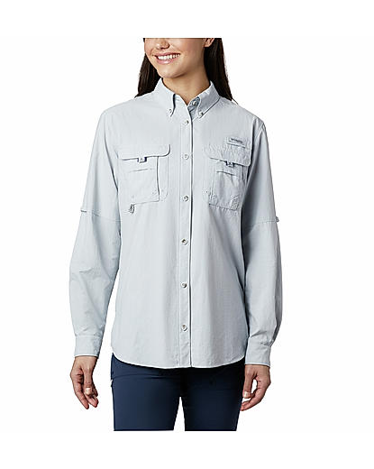 Columbia Womens Grey Omni-Shade Womens Bahama Long Sleeve Shirt