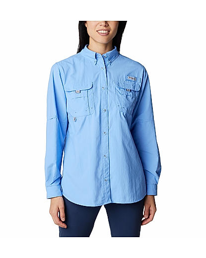 Columbia Womens Blue Omni-Shade Womens Bahama Long Sleeve Shirt