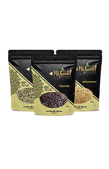 Black Rice, Barnyard Millet & Rye - Health Pack (1 Kg each)