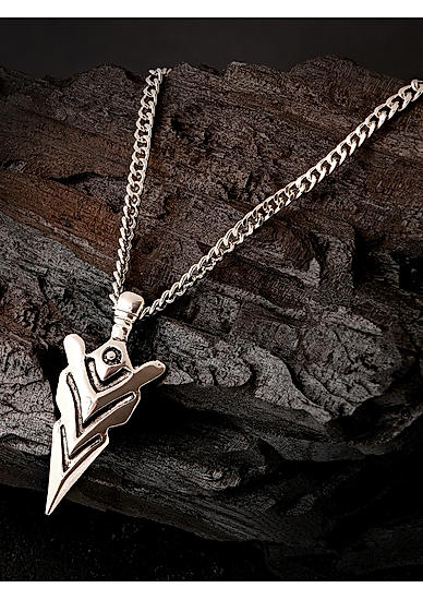 The Bro Code Silver Plated Engraved Arrow Pendant Necklace for Men