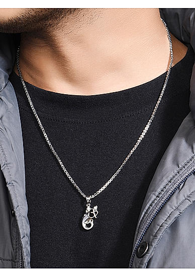 The Bro Code Silver Plated OM Ganesh Pendant Necklace for Men