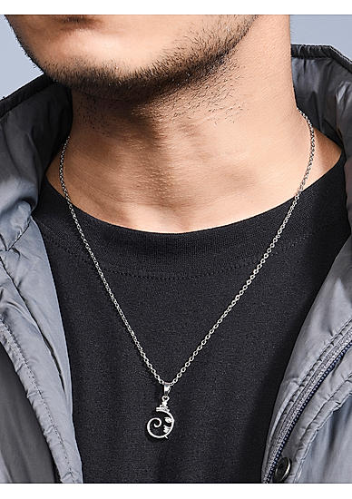 The Bro Code Silver Plated Ganesh Pendant Necklace for Men