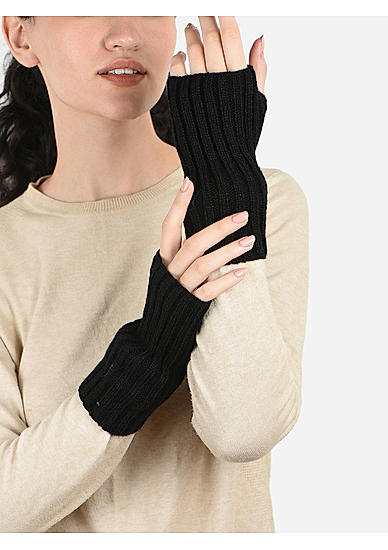 Toniq winter Touch Screen  Cute Black  Special Seasonal Wear Synthetic Wool Glove Pair For Women