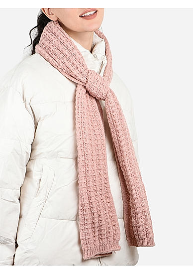 Toniq Lavish Pink  Special Winter  Seasonal Wear Synthetic Wool Stole For Women 