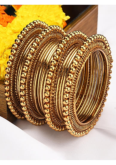 Fida Gold Plated Set of 20 Classic Bangle set for Women (2.6)