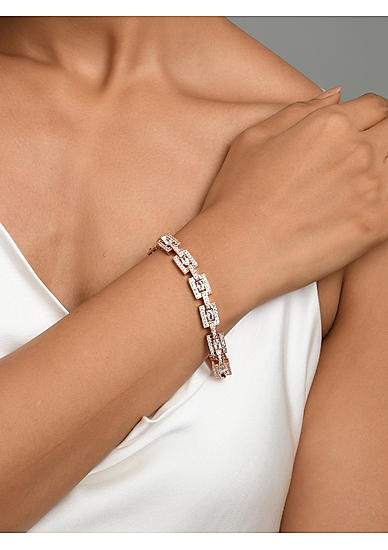 American Diamond Rose Gold Pated Linked Wrapround Bracelet