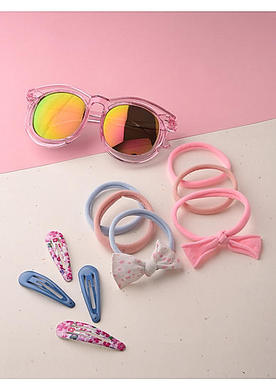 Toniq Kids Pretty Printed Hair Clip and Sunglass set For Vacation