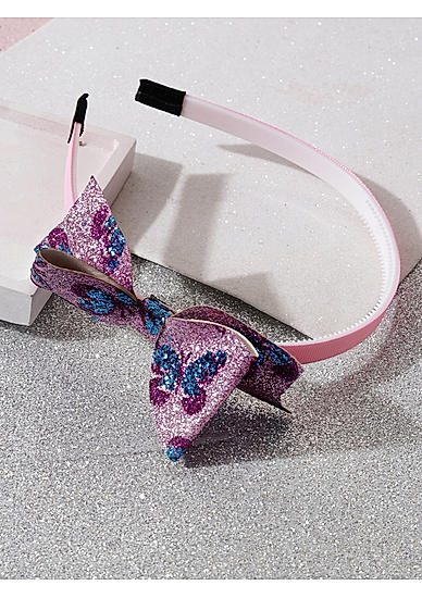 Pink Blue Glitter Butterfly Bow Hair Band