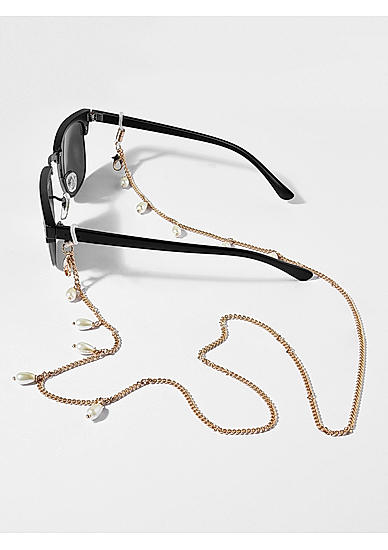 ToniQ Stylish Gold & Pearl Multiuse Mask & Sunglass Chain