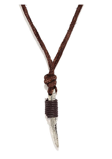 Men Brown and Silver-Toned Necklace