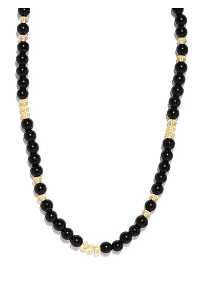 Men Black Beaded Necklace