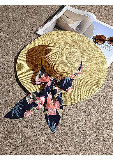 Stylish Multi colored Printed Scarf Summer Beach Hats For Women