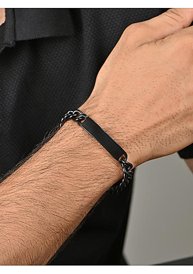 The Bro Code Black Single Chain Bracelet For Men