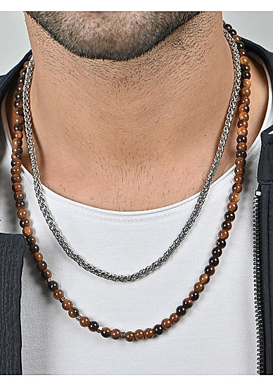 The Bro Code Multi Beaded Layered Neckalce chains For Men