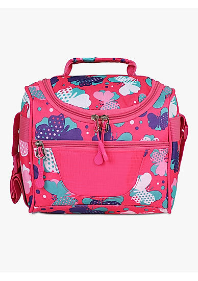 Toniq Kids Fuchsia Pink Multicolor Butterfly Printed Lunch Bag For Kids