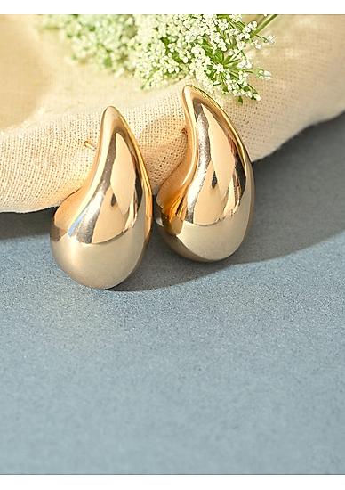 Toniq Golden Molten Shape stud earrings for women