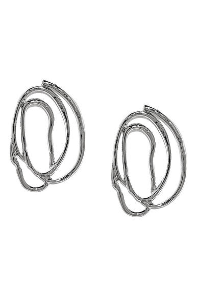 Silver Plated Contemporary Drop Earring