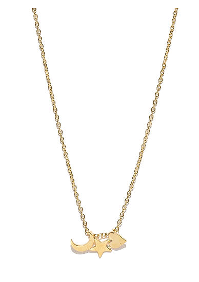 Star Moon Heart Gold Plated Charm Necklace