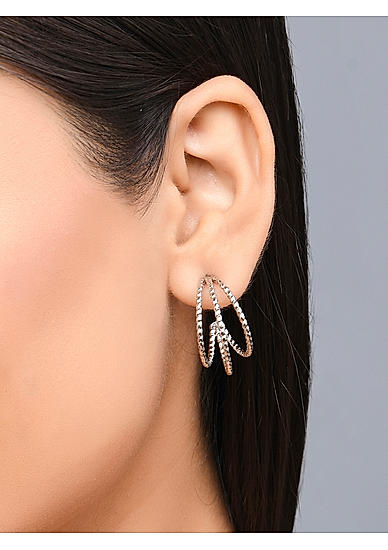 Toniq Stylish Silver Plated   Hoop Earring For Women