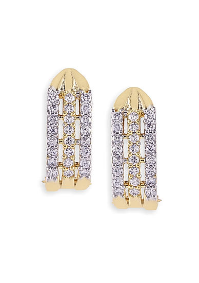 Amavi Chic Gold AD Stud Earrings For Women