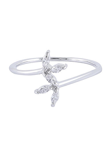 Amavi Open Leaf AD  Stone Enriched Ring For Women