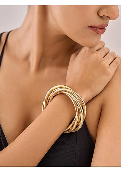 Gold Twisted Spiral Party Bracelet & Bangles