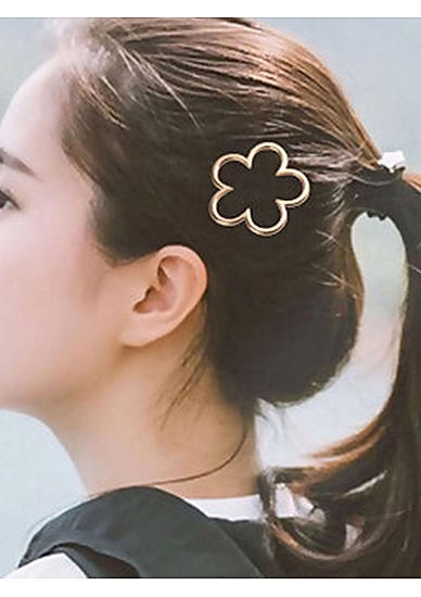 Gold Plated Flower Metal Bumpit Hair Pin