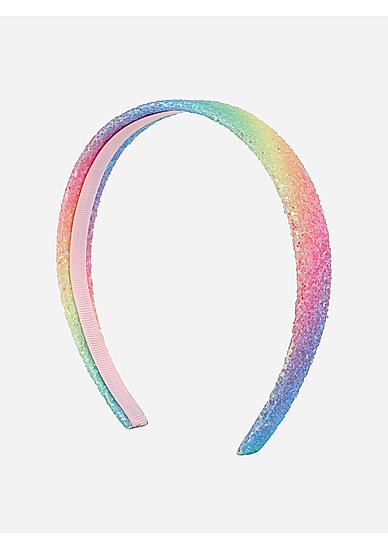 Multi Color Rainbow Glitter Kids Hair Band