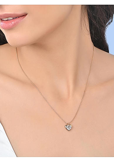 Women Gold Casual Heart Minimal Charm Necklace