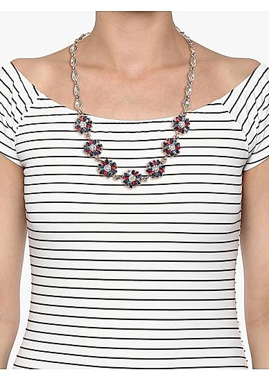 Multicoloured Chloe Floral Statement Necklace For Women