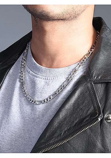 The Bro Code Silver Plated Sachin Link Necklace For Men