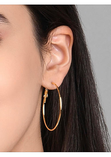 ToniQ Stylish Gold Plated Chic Hoop Earing For Women