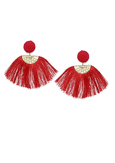 Red Gold Plated Tassle Drop Earring