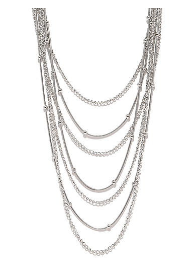 Silver-Toned Layered Necklace