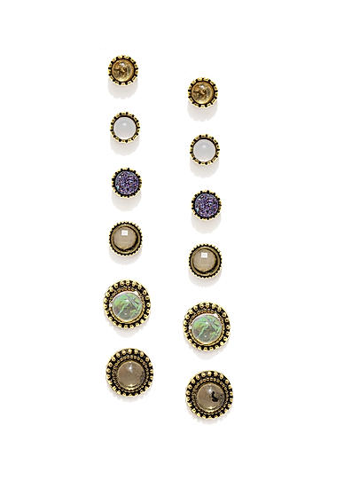 Women Set Of 6 Gold-Toned Earrings