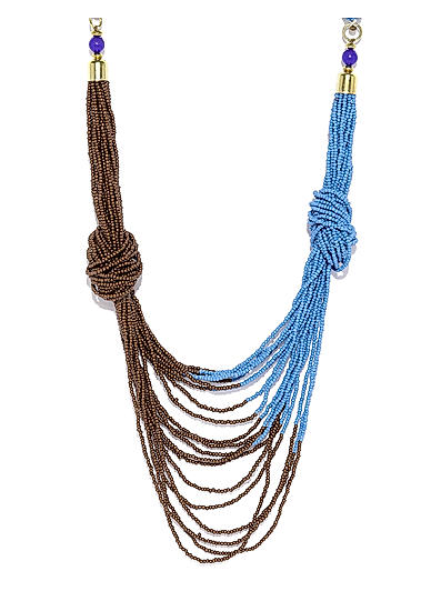Blue And Black Sead Bead Necklace