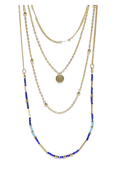 Gold Beaded Layered Necklace