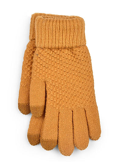 ToniQ Women Beige Brown Winter Crochet Knit Gloves