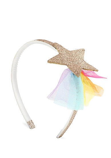 Toniq Magical Rainbow Kids Multicolor  Pretty Tulle Shining Star Hair Band For Kids,Girls and Children