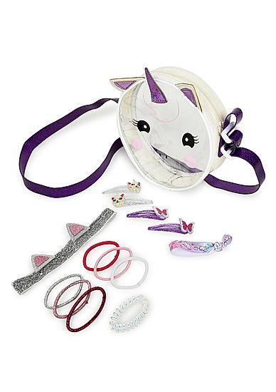 Unicorn Cross Body Sling Bag With Hair Accessories for Kids