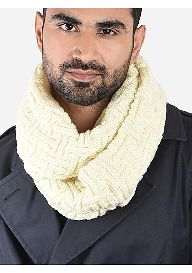 The Bro Code Tan Special Winter Seasonal Wear Synthetic Wool Neck Kerchief For Men 