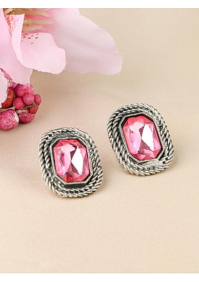 Fida Ethnic Pink Kundan Stud Earring for Women