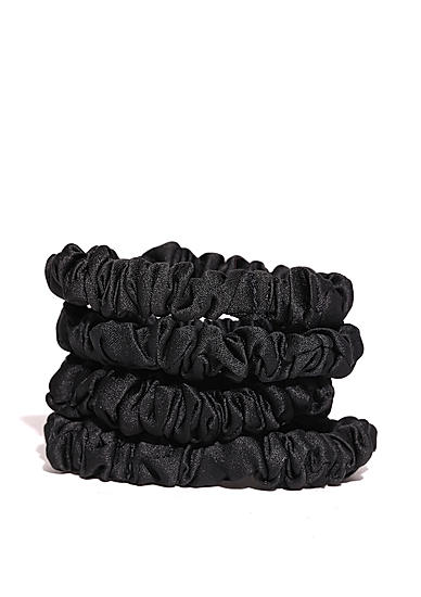 Set of 4 Black Hair Scrunchie Rubberband For Women