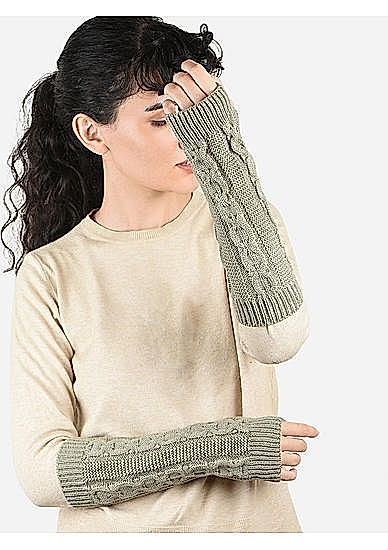 Toniq Winter Touch Screen Grey  Special Seasonal Wear Synthetic Wool Glove Pair For Women