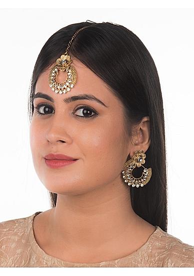 Gold-Plated Stone-Studded Jewellery Set