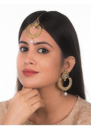 Gold-Plated Stone-Studded Jewellery Set