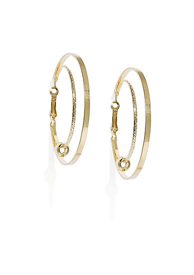 Gold-Toned Circular Hoop Earrings