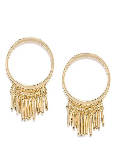 Gold-Toned Circular Drop Earrings