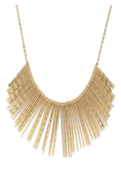 Gold Tone Spike Necklace For Women