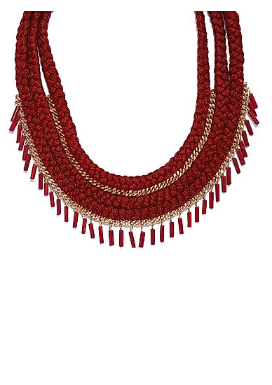 Red Braided Necklace For Women